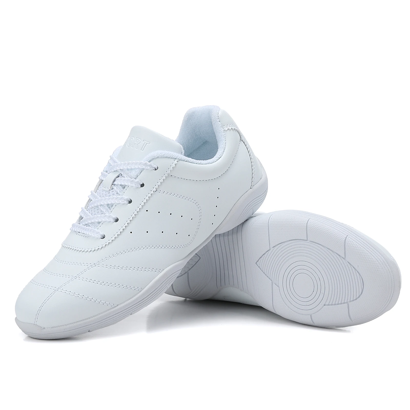 White Cheer Shoes For Girls Women Breathable Cheerleading Dance Shoes Comfortable Aerobics Sports Sneakers 2555