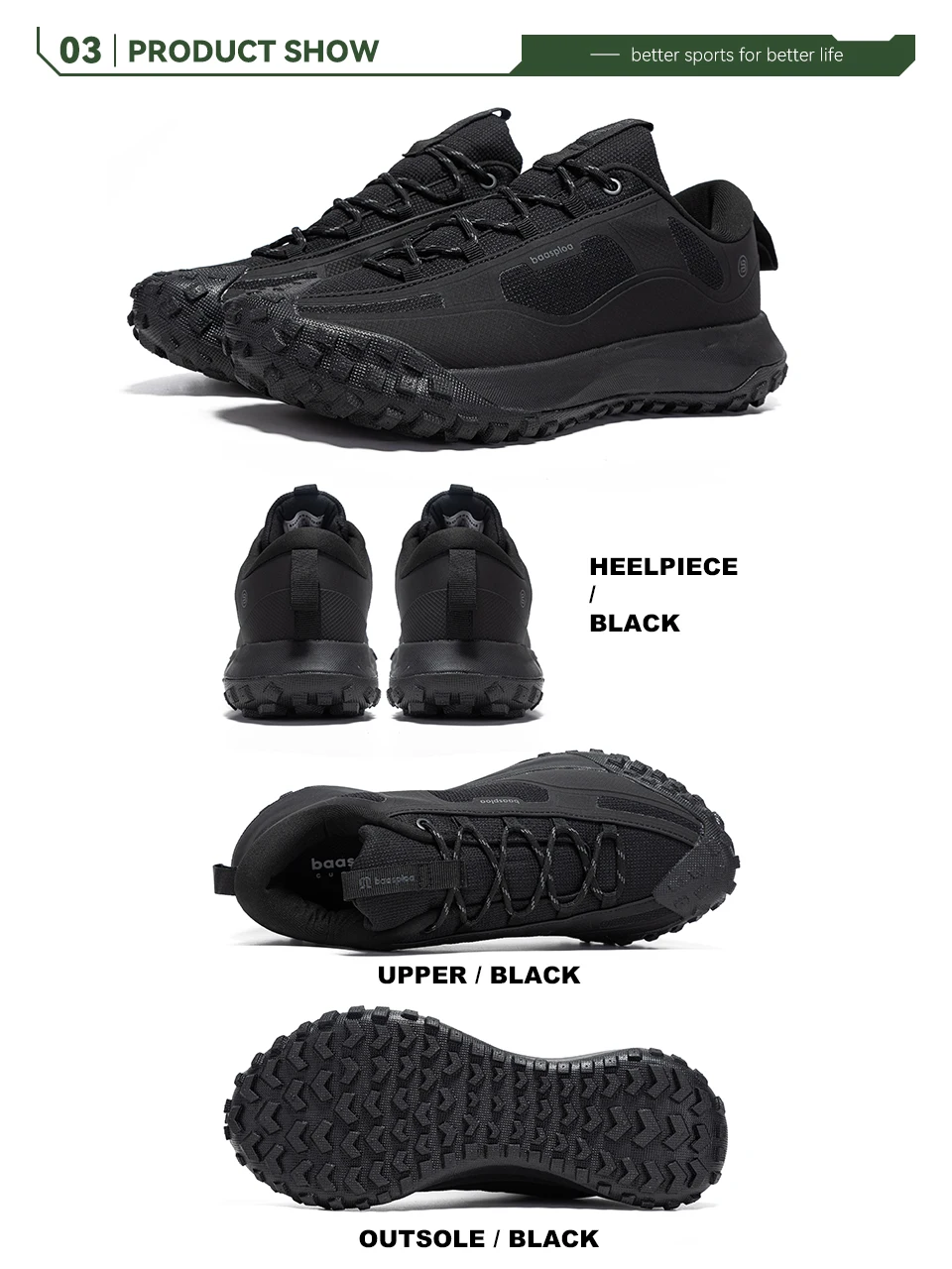 Baasploa Men Hiking Shoes Comfort Soft Waterproof Male Trekking Sneakers Fashion Resistant Non-slip Outdoor Climbing Shoes