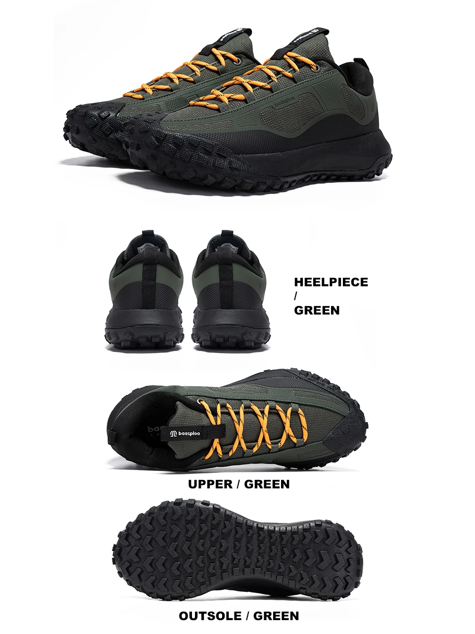 Baasploa Men Hiking Shoes Comfort Soft Waterproof Male Trekking Sneakers Fashion Resistant Non-slip Outdoor Climbing Shoes