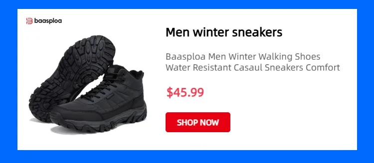 Baasploa Men Hiking Shoes Comfort Soft Waterproof Male Trekking Sneakers Fashion Resistant Non-slip Outdoor Climbing Shoes