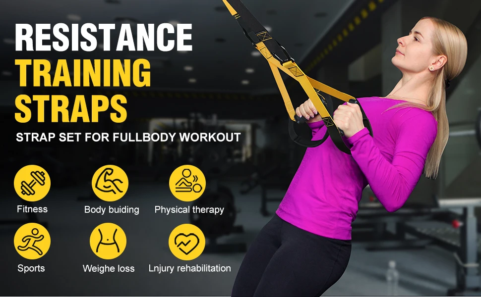 Resistance Bands Set with Handles Door Anchor Home Workout Equipment for Women Men Bodyweight Fitness Training Kit
