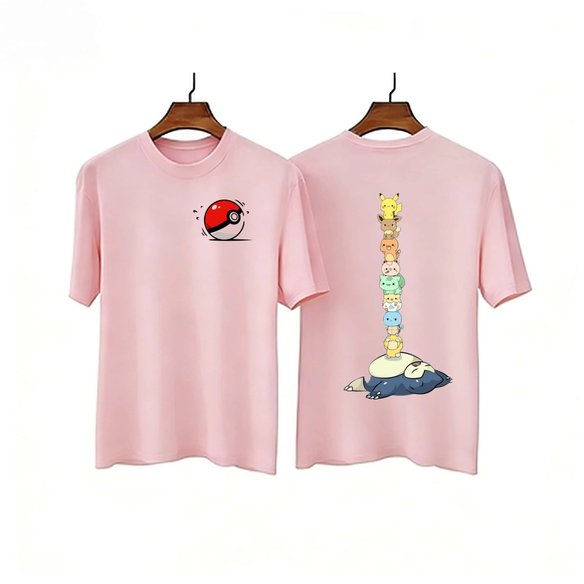 Summer New Pok É Mon All Staff Cartoon Pure Cotton Adult/children Loose Plus Size Short Sleeved Breathable T-shirt