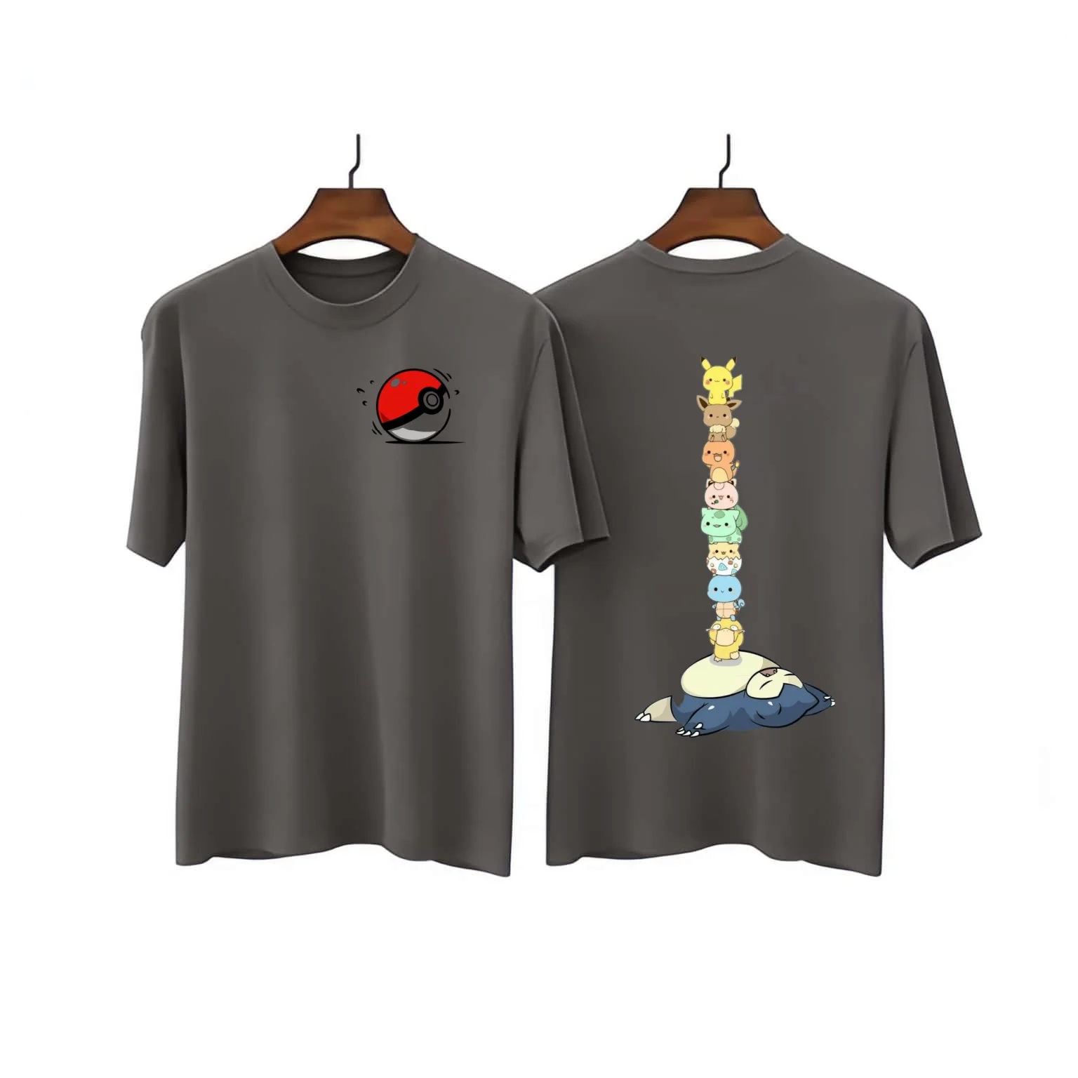Summer New Pok É Mon All Staff Cartoon Pure Cotton Adult/children Loose Plus Size Short Sleeved Breathable T-shirt