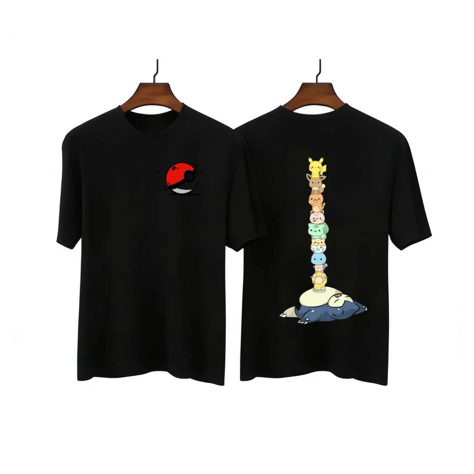Summer New Pok É Mon All Staff Cartoon Pure Cotton Adult/children Loose Plus Size Short Sleeved Breathable T-shirt