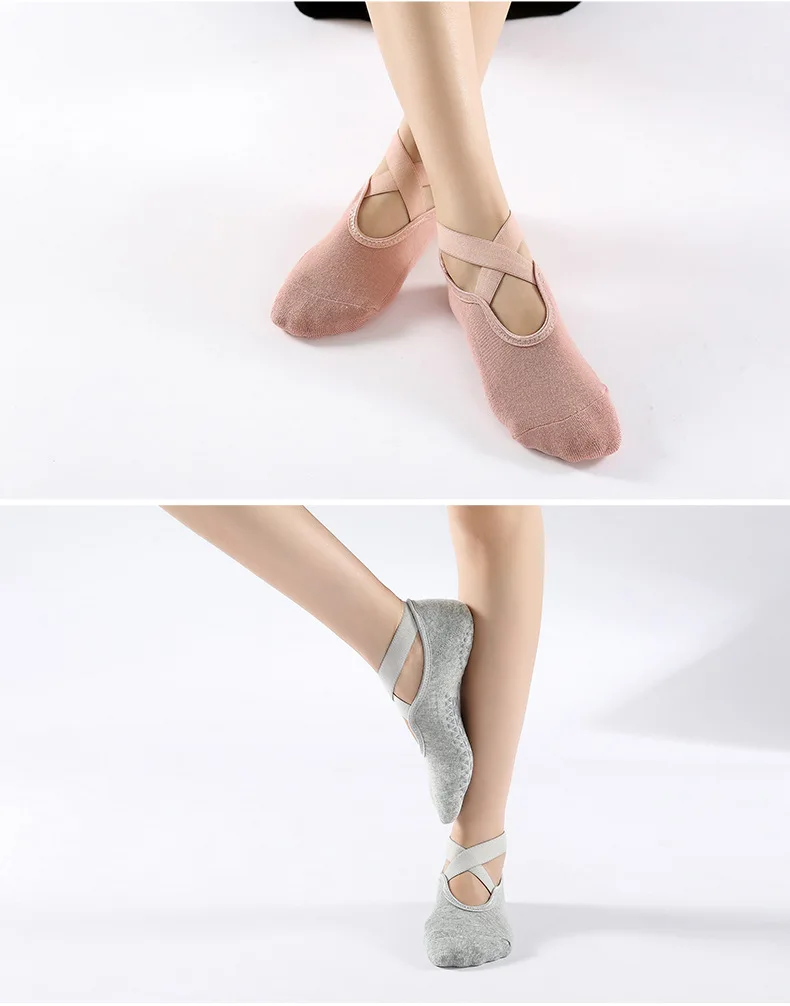 Women Breathable Yoga Socks Silicone Non Slip Five Finger Pilates Socks Cotton Backless Ladies Fitness Dance Ballet Sports Socks