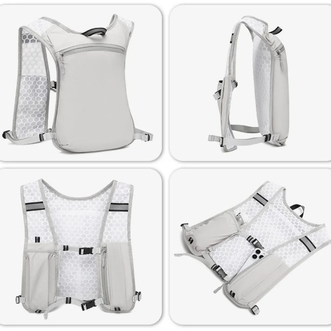 Reflective Lightweight Running Vest for Biking & Sports with Hydration Chest Pack Phone Storage Pocket Outdoor Gear