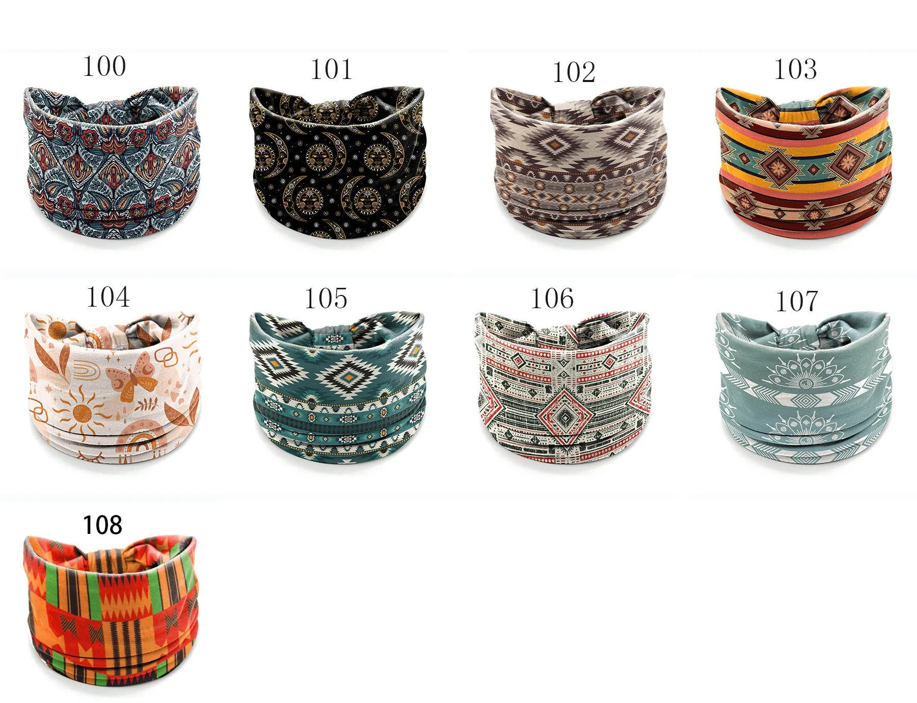 Ladies Wide Elastic Hairband with African Print Knot Sports Yoga Headband Women's Hair Accessory