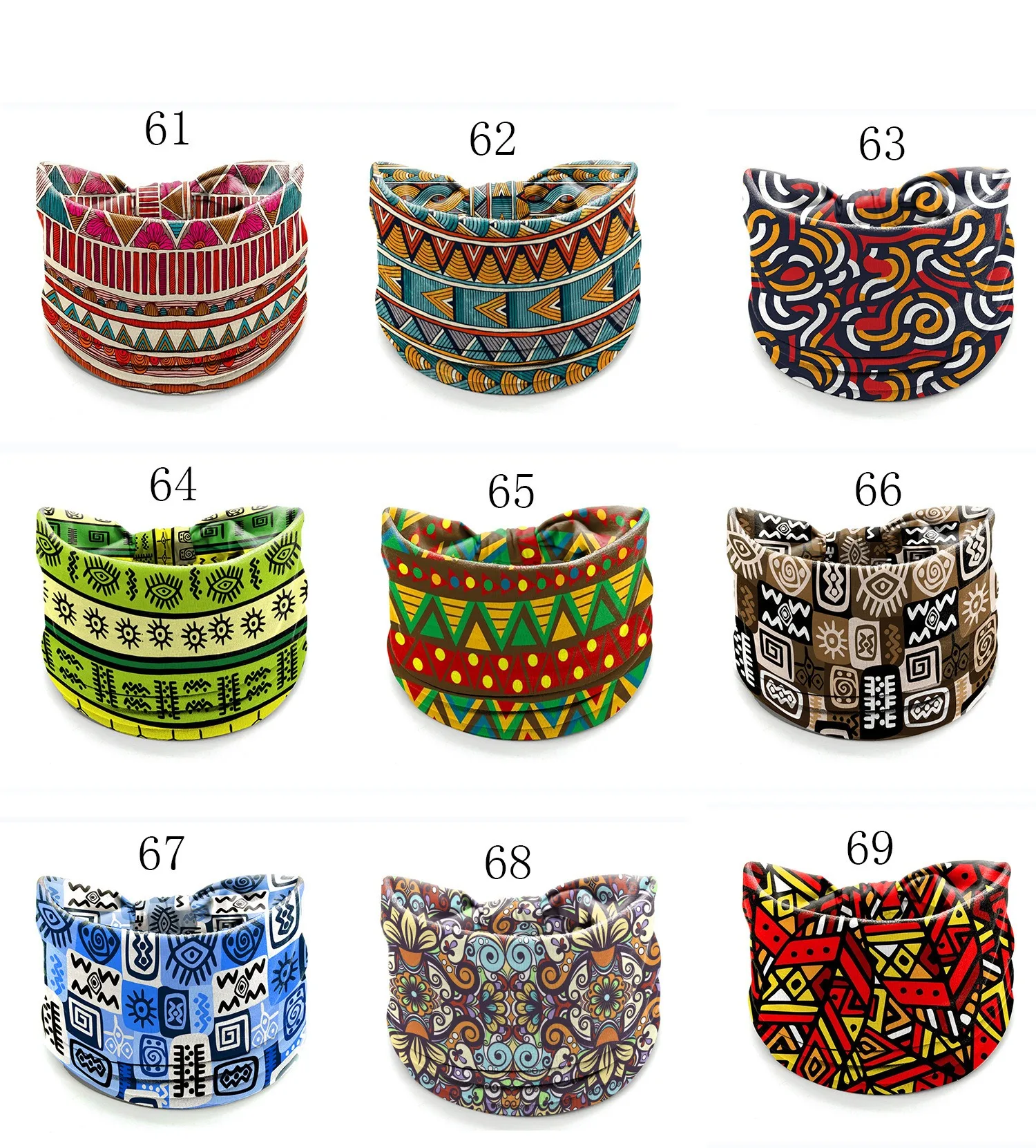 Ladies Wide Elastic Hairband with African Print Knot Sports Yoga Headband Women's Hair Accessory