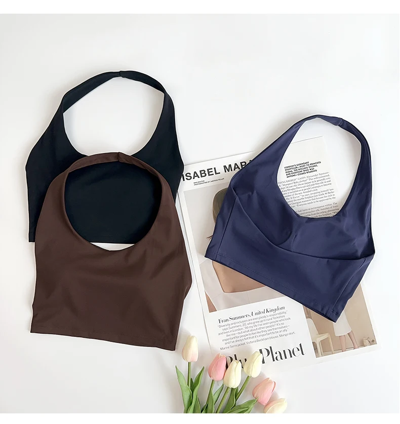 Women's Sexy Hang The Neck Fitness Sports Bras Shockproof Breathable Comfortable Cycling Running Outdoor Leisure Yoga Vest
