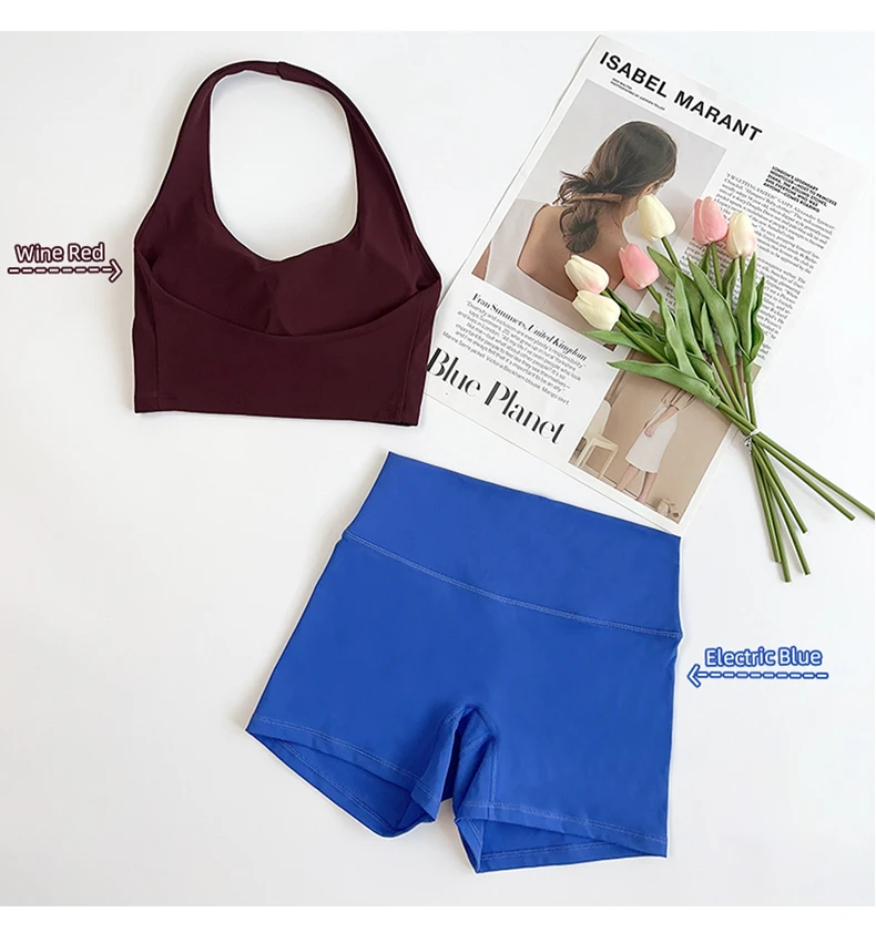 Women's Sexy Hang The Neck Fitness Sports Bras Shockproof Breathable Comfortable Cycling Running Outdoor Leisure Yoga Vest