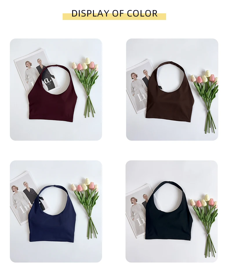Women's Sexy Hang The Neck Fitness Sports Bras Shockproof Breathable Comfortable Cycling Running Outdoor Leisure Yoga Vest