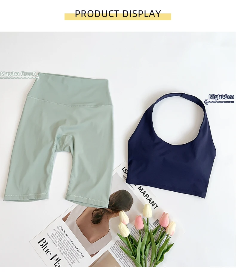Women's Sexy Hang The Neck Fitness Sports Bras Shockproof Breathable Comfortable Cycling Running Outdoor Leisure Yoga Vest