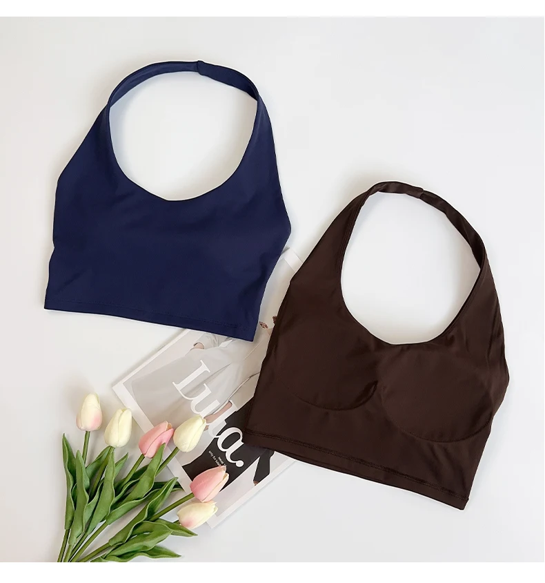 Women's Sexy Hang The Neck Fitness Sports Bras Shockproof Breathable Comfortable Cycling Running Outdoor Leisure Yoga Vest
