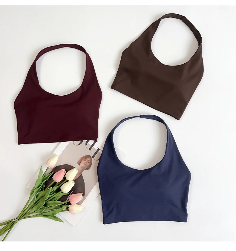 Women's Sexy Hang The Neck Fitness Sports Bras Shockproof Breathable Comfortable Cycling Running Outdoor Leisure Yoga Vest