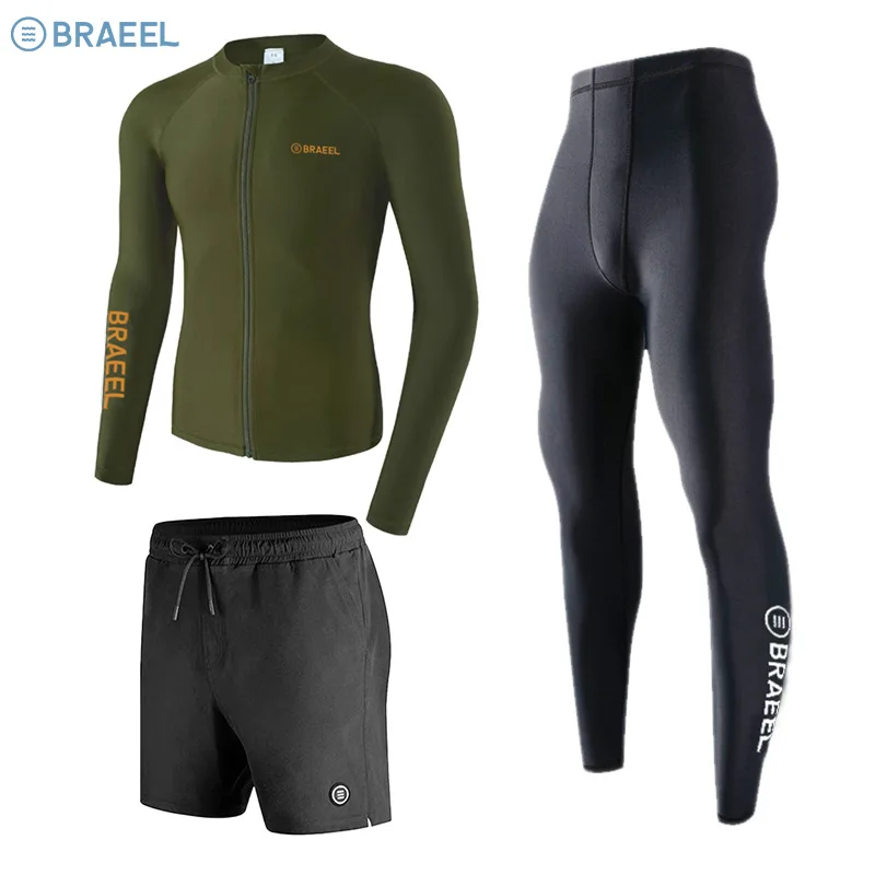 Long Sleeve Man Swimsuit 2026 Quick-Dry UV-Protective Men Rash Guard for Surfing Long Sleeve Surfing Suit