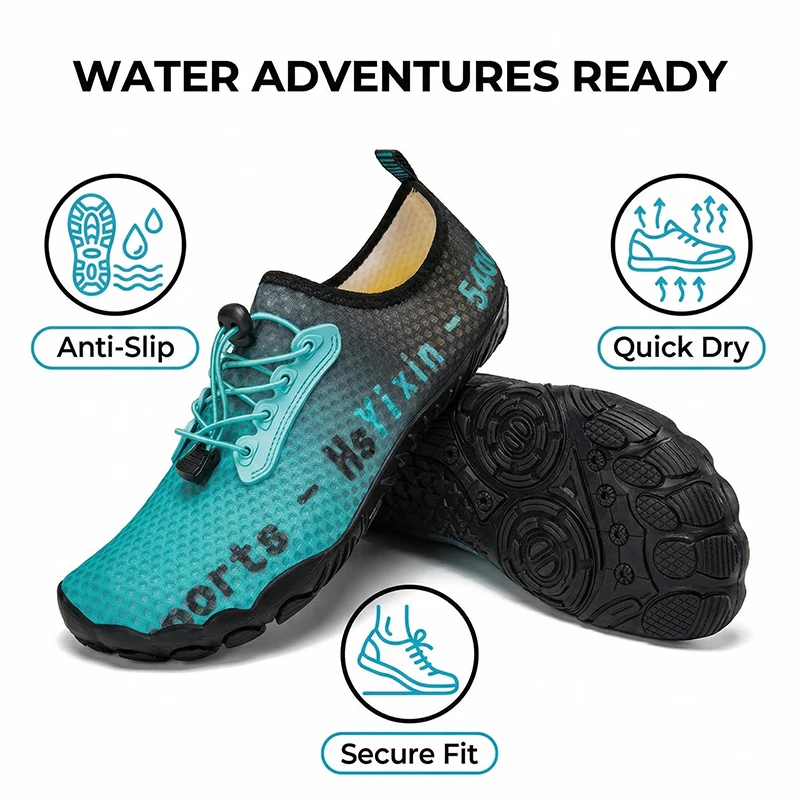 Wading Shoes Men's Women's Quick Dry Outdoor Beach Walking Sneakers Elastic Non-slip Water Footwear Upstream Sneakers Aqua Shoes