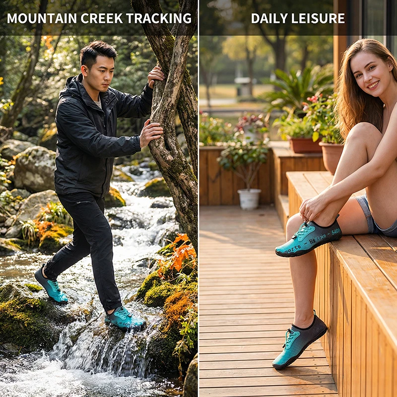 Wading Shoes Men's Women's Quick Dry Outdoor Beach Walking Sneakers Elastic Non-slip Water Footwear Upstream Sneakers Aqua Shoes