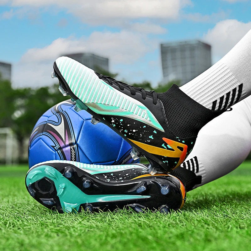 New Men Football Boots Sports Shoes Futsal High Ankle Soccer Shoes High-quality Indoor Non-Slip Outdoor Ultralight Non-Slip