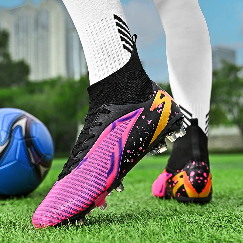 New Men Football Boots Sports Shoes Futsal High Ankle Soccer Shoes High-quality Indoor Non-Slip Outdoor Ultralight Non-Slip