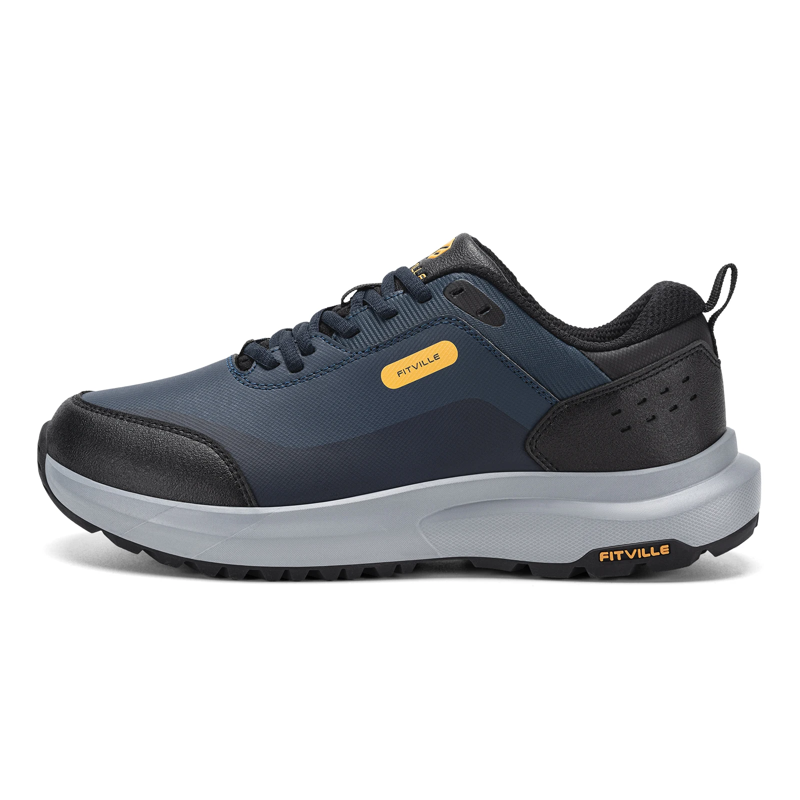 FitVille Extra Wide Hiking Shoes Waterproof Outdoor Non-slip Trail Climbing Shoes for Men Work Casual Sneakers Breathable