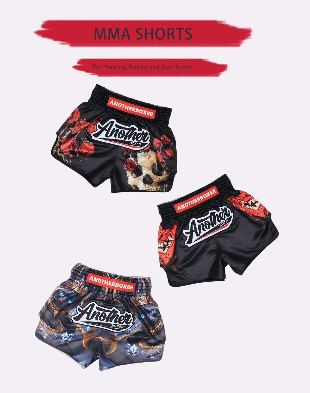 ANOTHERBOXER Shorts Muay Thai, New Sublimated Thai Boxing Shorts Women Men Martial Arts MMA BJJ Fight Wear Kickboxing Shorts