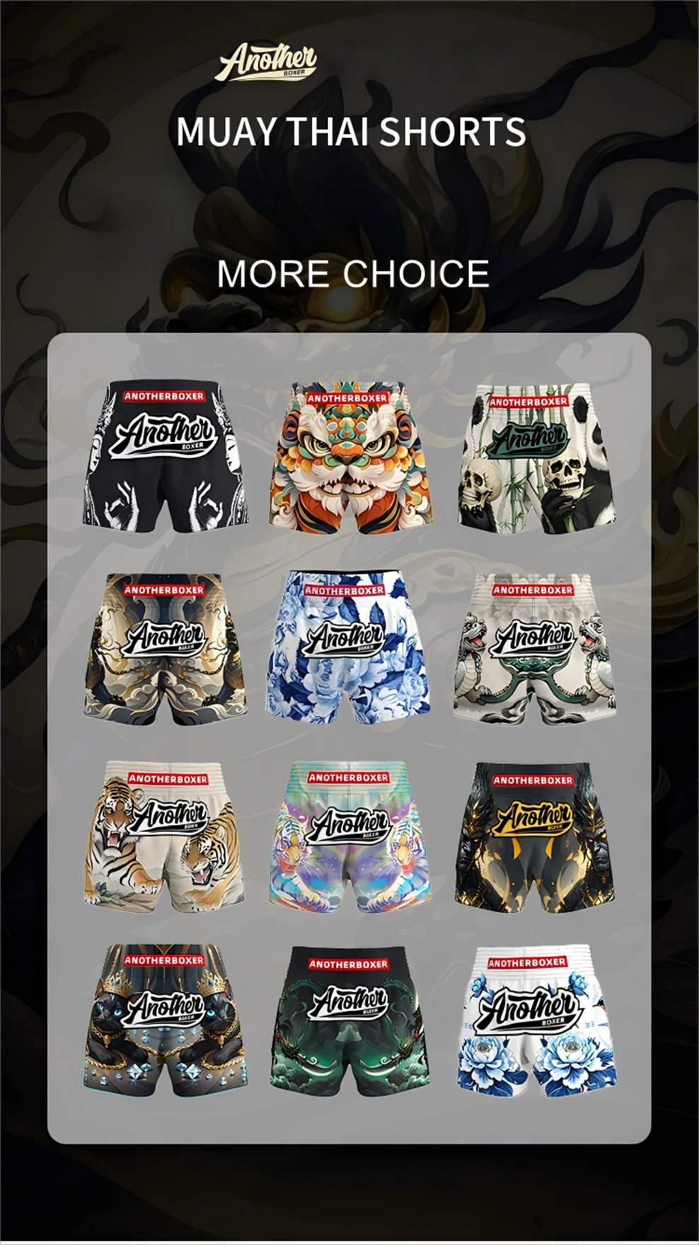 ANOTHERBOXER Shorts Muay Thai, New Sublimated Thai Boxing Shorts Women Men Martial Arts MMA BJJ Fight Wear Kickboxing Shorts
