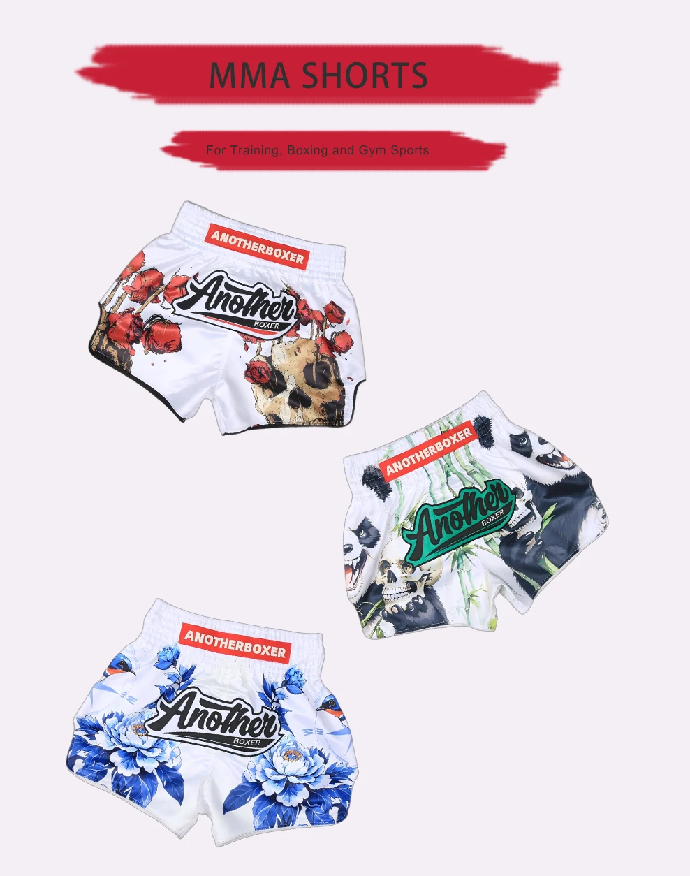 ANOTHERBOXER Shorts Muay Thai, New Sublimated Thai Boxing Shorts Women Men Martial Arts MMA BJJ Fight Wear Kickboxing Shorts