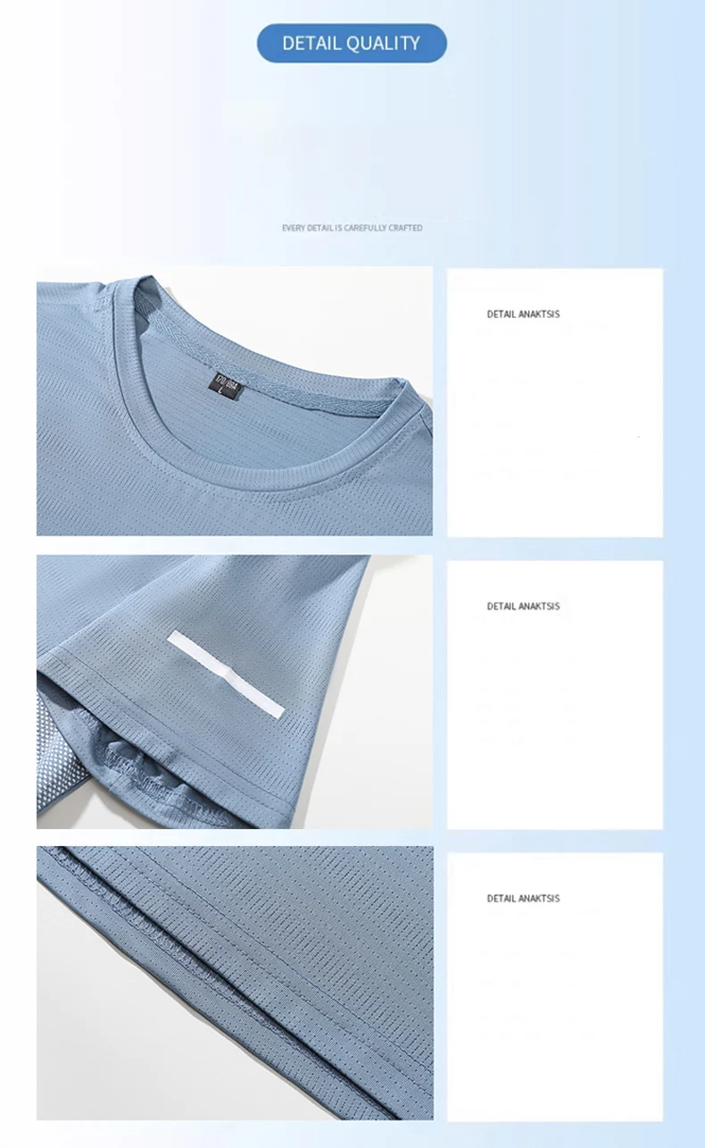 Quick Dry Running T-shirt Summer Ice Silk Thin Top Printing Short Sleeve Outdoor Breathable Round Collar Fitness Sports T-shirt