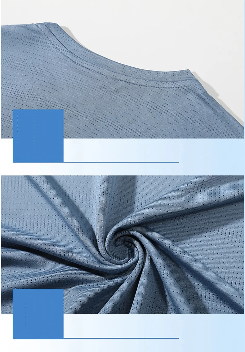 Quick Dry Running T-shirt Summer Ice Silk Thin Top Printing Short Sleeve Outdoor Breathable Round Collar Fitness Sports T-shirt