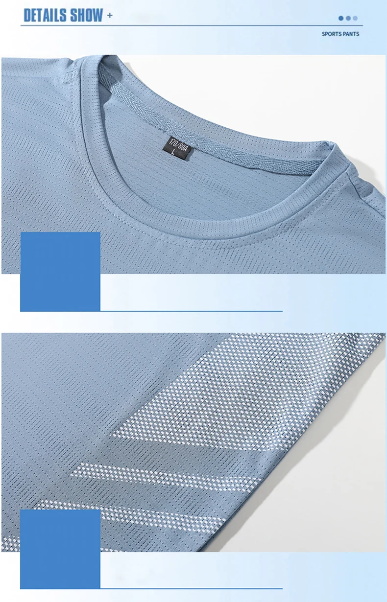 Quick Dry Running T-shirt Summer Ice Silk Thin Top Printing Short Sleeve Outdoor Breathable Round Collar Fitness Sports T-shirt