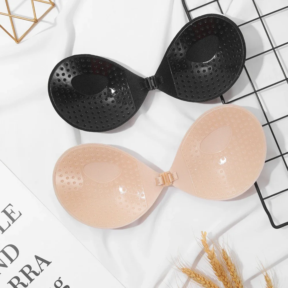 1/2/3pcs Sujetador Women'S Bra Invisible Push Up Bra Self-Adhesive Silicone Seamless Front Closure Sticky Backless Strapless Bra