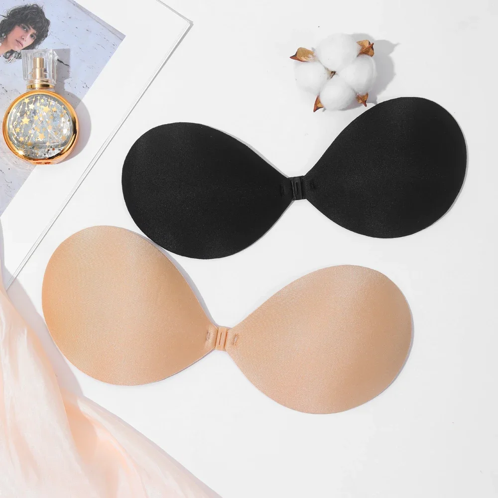 1/2/3pcs Sujetador Women'S Bra Invisible Push Up Bra Self-Adhesive Silicone Seamless Front Closure Sticky Backless Strapless Bra