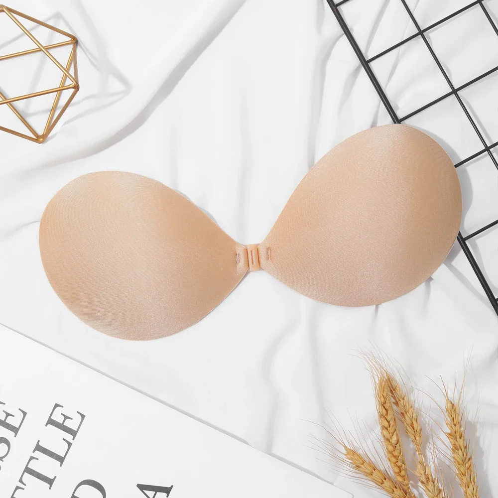 1/2/3pcs Sujetador Women'S Bra Invisible Push Up Bra Self-Adhesive Silicone Seamless Front Closure Sticky Backless Strapless Bra