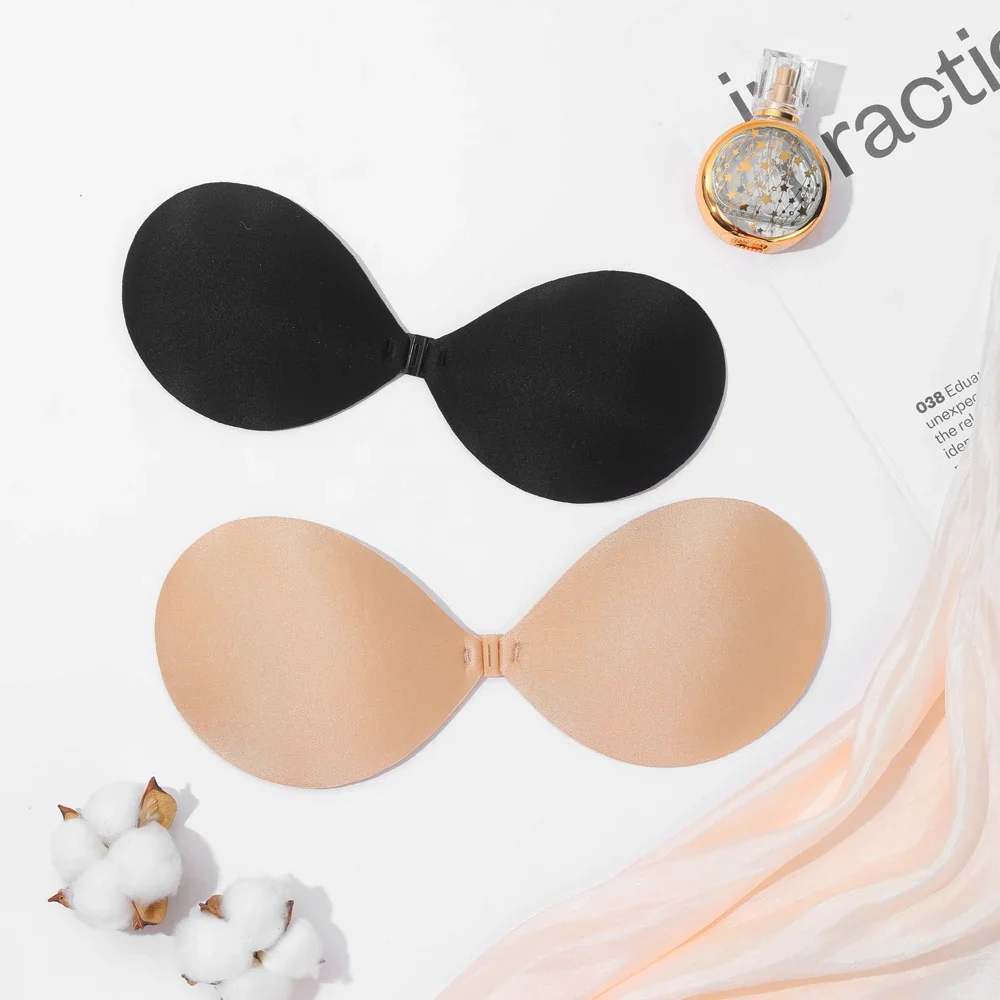 1/2/3pcs Sujetador Women'S Bra Invisible Push Up Bra Self-Adhesive Silicone Seamless Front Closure Sticky Backless Strapless Bra