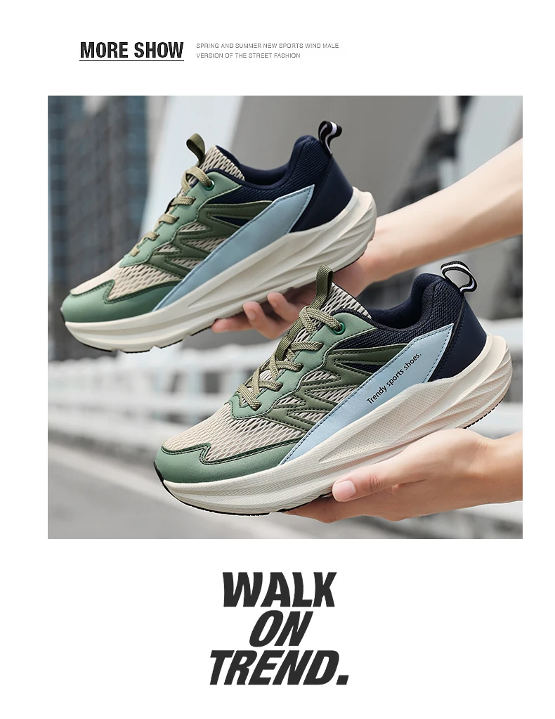 Summer Wide Fit Sport Running Shoes Men’s Plus Sizes High Elasticity Cushioning Sneakers Fashion Breathable Original Mens Shoe