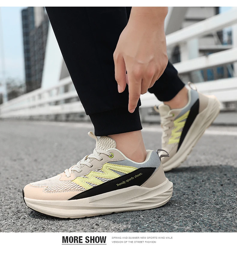 Summer Wide Fit Sport Running Shoes Men’s Plus Sizes High Elasticity Cushioning Sneakers Fashion Breathable Original Mens Shoe