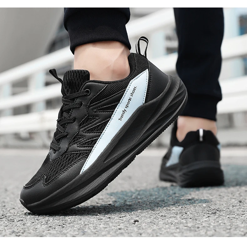Summer Wide Fit Sport Running Shoes Men’s Plus Sizes High Elasticity Cushioning Sneakers Fashion Breathable Original Mens Shoe