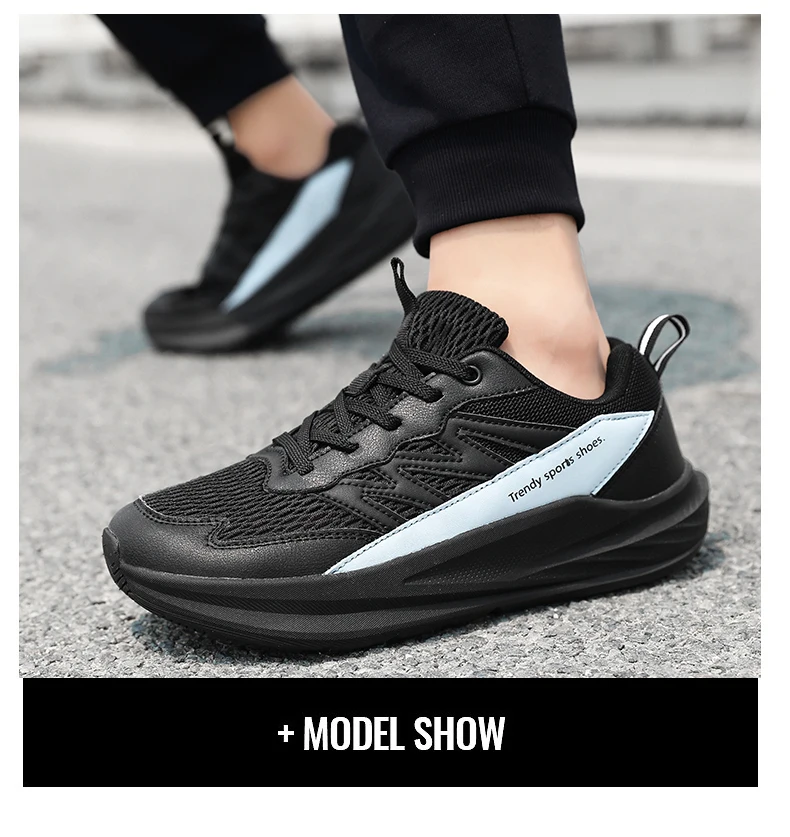 Summer Wide Fit Sport Running Shoes Men’s Plus Sizes High Elasticity Cushioning Sneakers Fashion Breathable Original Mens Shoe