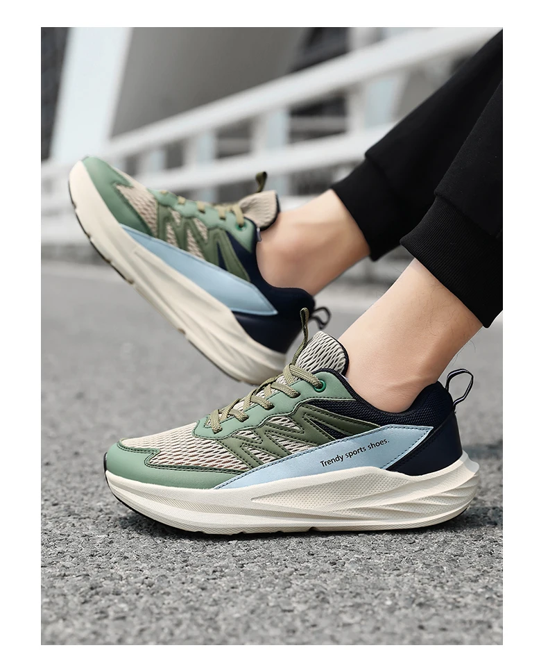 Summer Wide Fit Sport Running Shoes Men’s Plus Sizes High Elasticity Cushioning Sneakers Fashion Breathable Original Mens Shoe