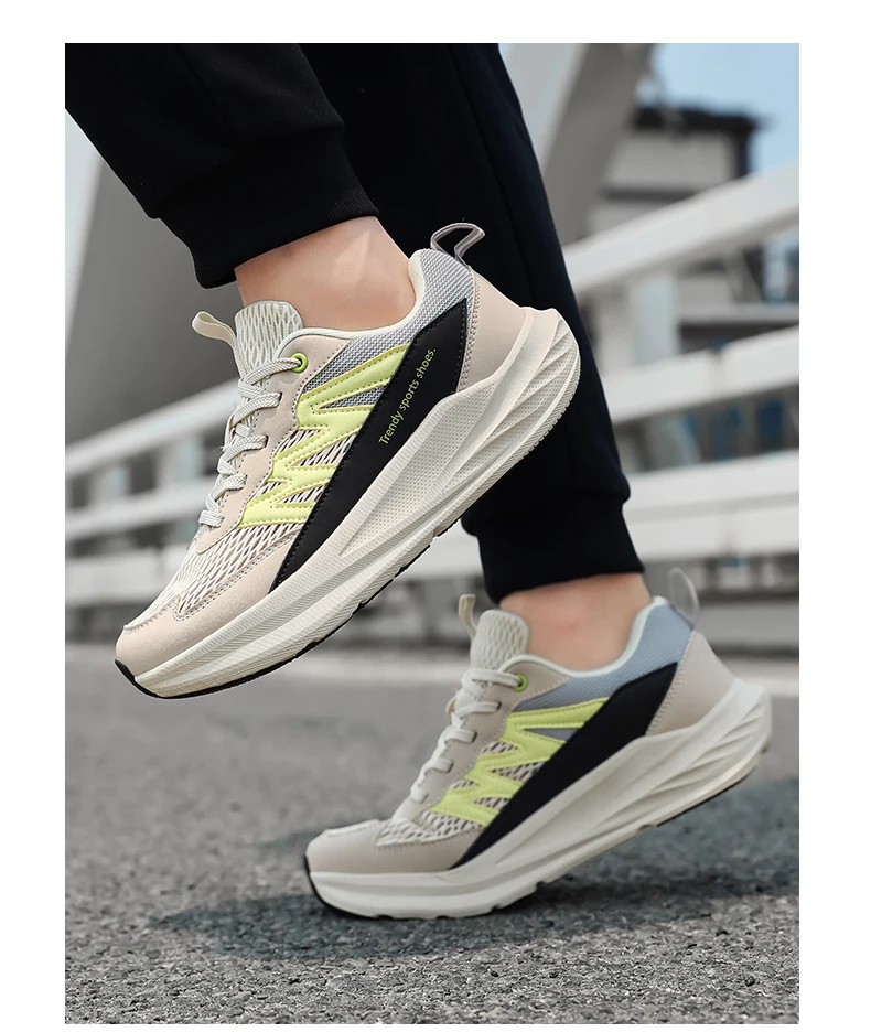 Summer Wide Fit Sport Running Shoes Men’s Plus Sizes High Elasticity Cushioning Sneakers Fashion Breathable Original Mens Shoe