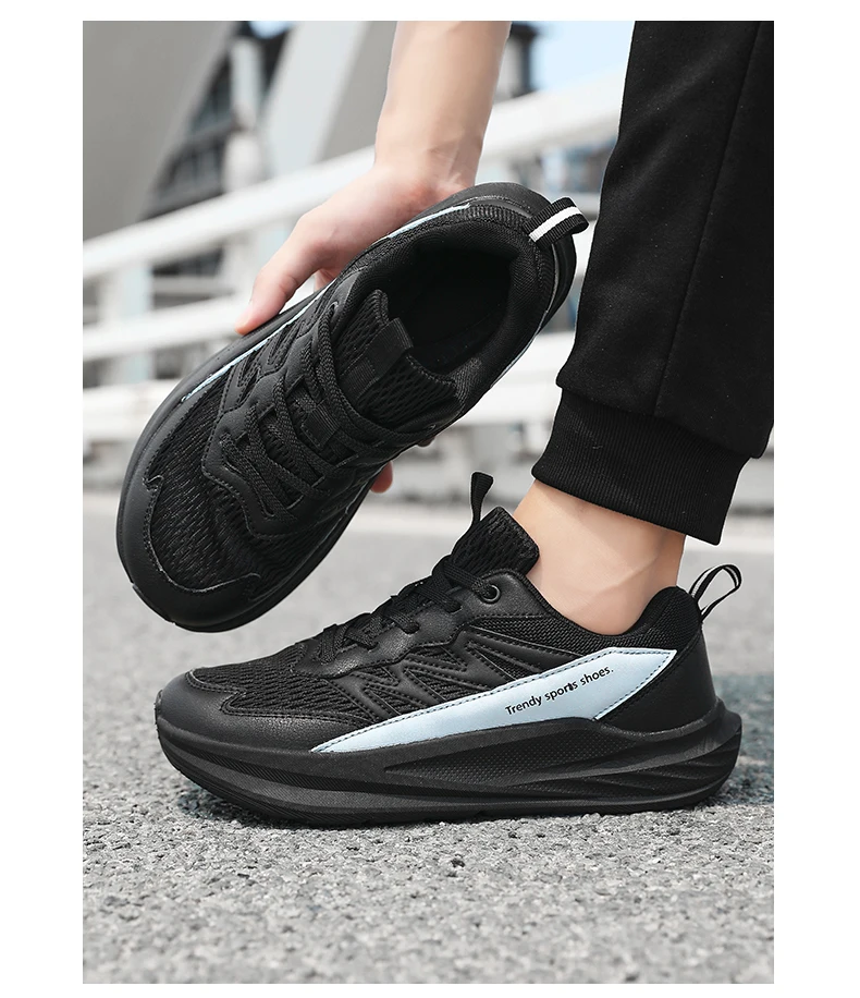 Summer Wide Fit Sport Running Shoes Men’s Plus Sizes High Elasticity Cushioning Sneakers Fashion Breathable Original Mens Shoe