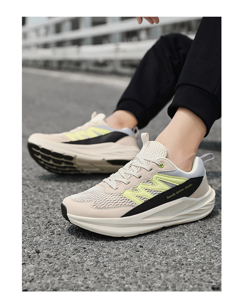 Summer Wide Fit Sport Running Shoes Men’s Plus Sizes High Elasticity Cushioning Sneakers Fashion Breathable Original Mens Shoe