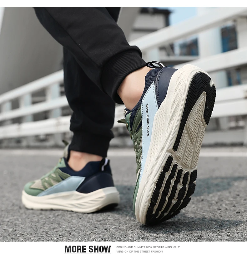 Summer Wide Fit Sport Running Shoes Men’s Plus Sizes High Elasticity Cushioning Sneakers Fashion Breathable Original Mens Shoe