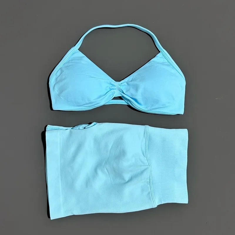 2PCS HISTELLO Seamless Gym Yoga Set Push Up Bra Scrunch Butt Lift Leggings Body Shaping Breathable Comfort Yoga Women Wear