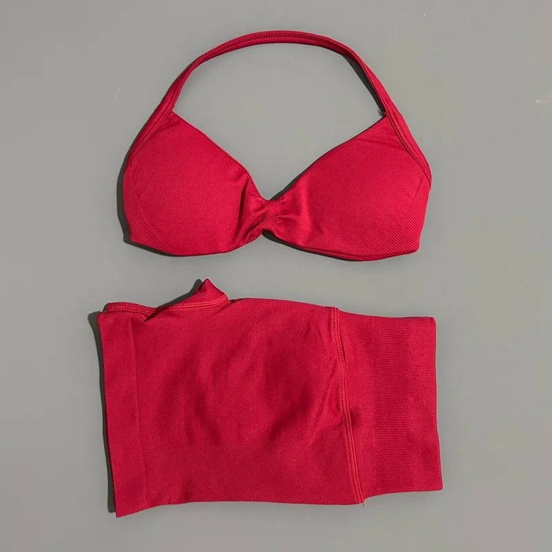 2PCS HISTELLO Seamless Gym Yoga Set Push Up Bra Scrunch Butt Lift Leggings Body Shaping Breathable Comfort Yoga Women Wear