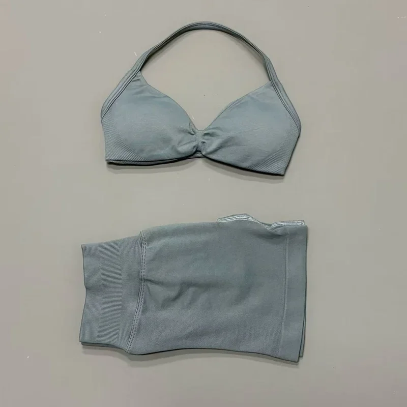 2PCS HISTELLO Seamless Gym Yoga Set Push Up Bra Scrunch Butt Lift Leggings Body Shaping Breathable Comfort Yoga Women Wear