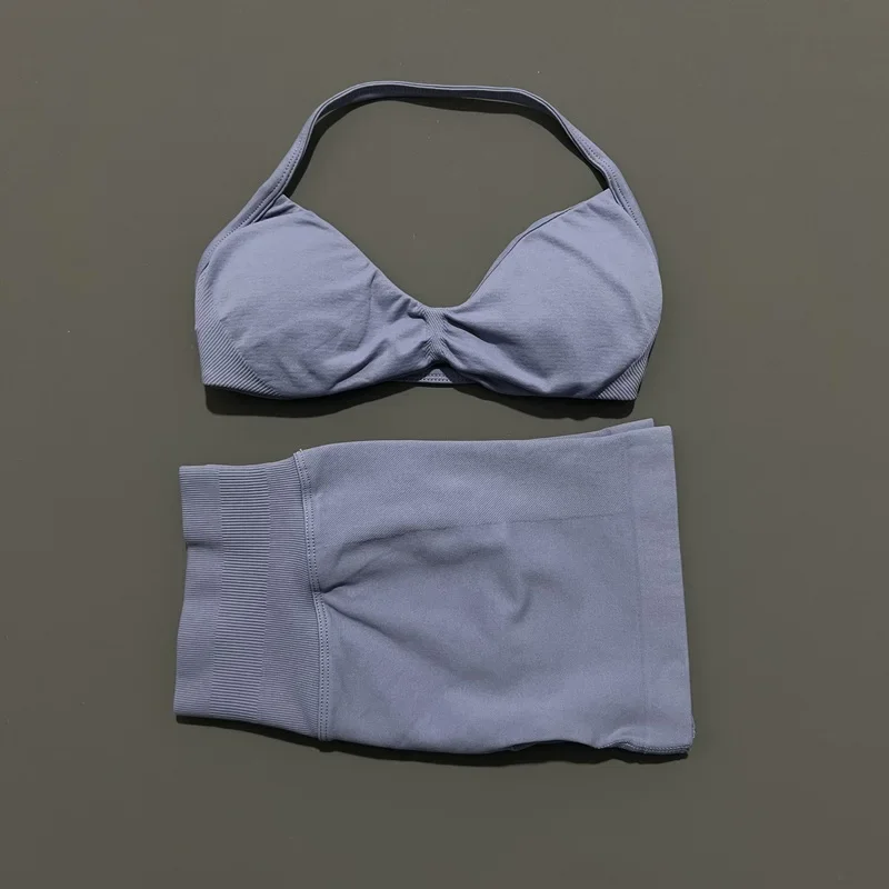 2PCS HISTELLO Seamless Gym Yoga Set Push Up Bra Scrunch Butt Lift Leggings Body Shaping Breathable Comfort Yoga Women Wear