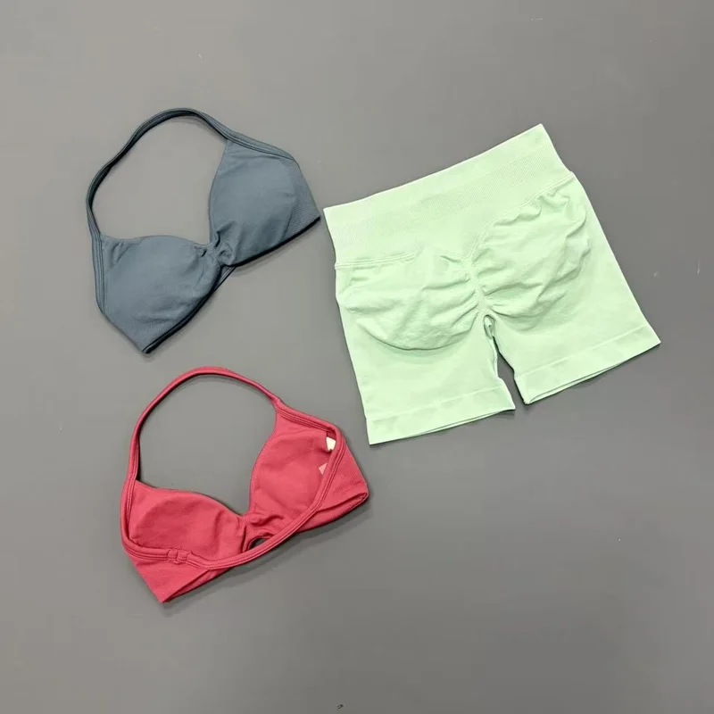 2PCS HISTELLO Seamless Gym Yoga Set Push Up Bra Scrunch Butt Lift Leggings Body Shaping Breathable Comfort Yoga Women Wear