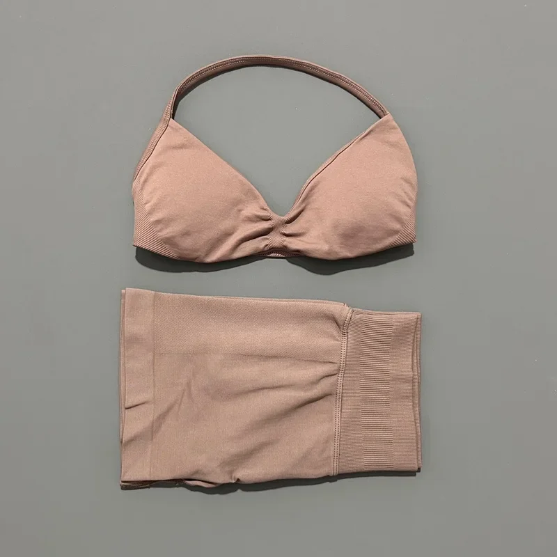 2PCS HISTELLO Seamless Gym Yoga Set Push Up Bra Scrunch Butt Lift Leggings Body Shaping Breathable Comfort Yoga Women Wear