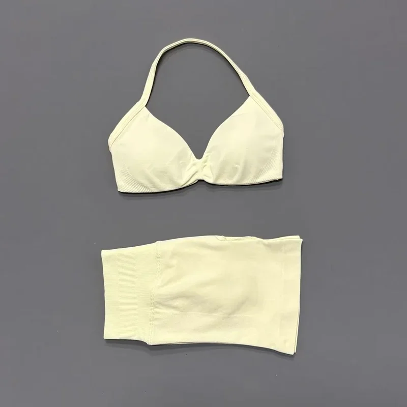 2PCS HISTELLO Seamless Gym Yoga Set Push Up Bra Scrunch Butt Lift Leggings Body Shaping Breathable Comfort Yoga Women Wear